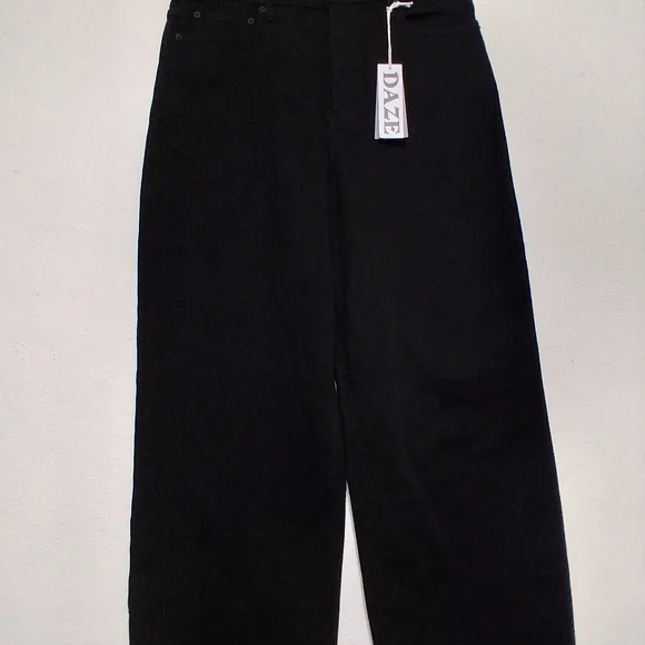 Daze Denim Women's Echo High Rise Wide Leg Jeans Black, Size 32 - Picture 1 of 5